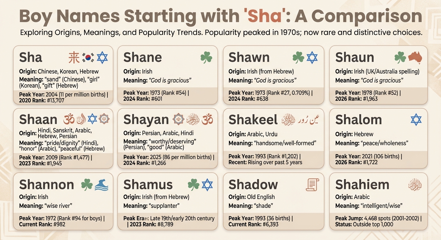 12 Popular Boy Names Starting with Sha: Origins, Meanings, and Popularity Rankings