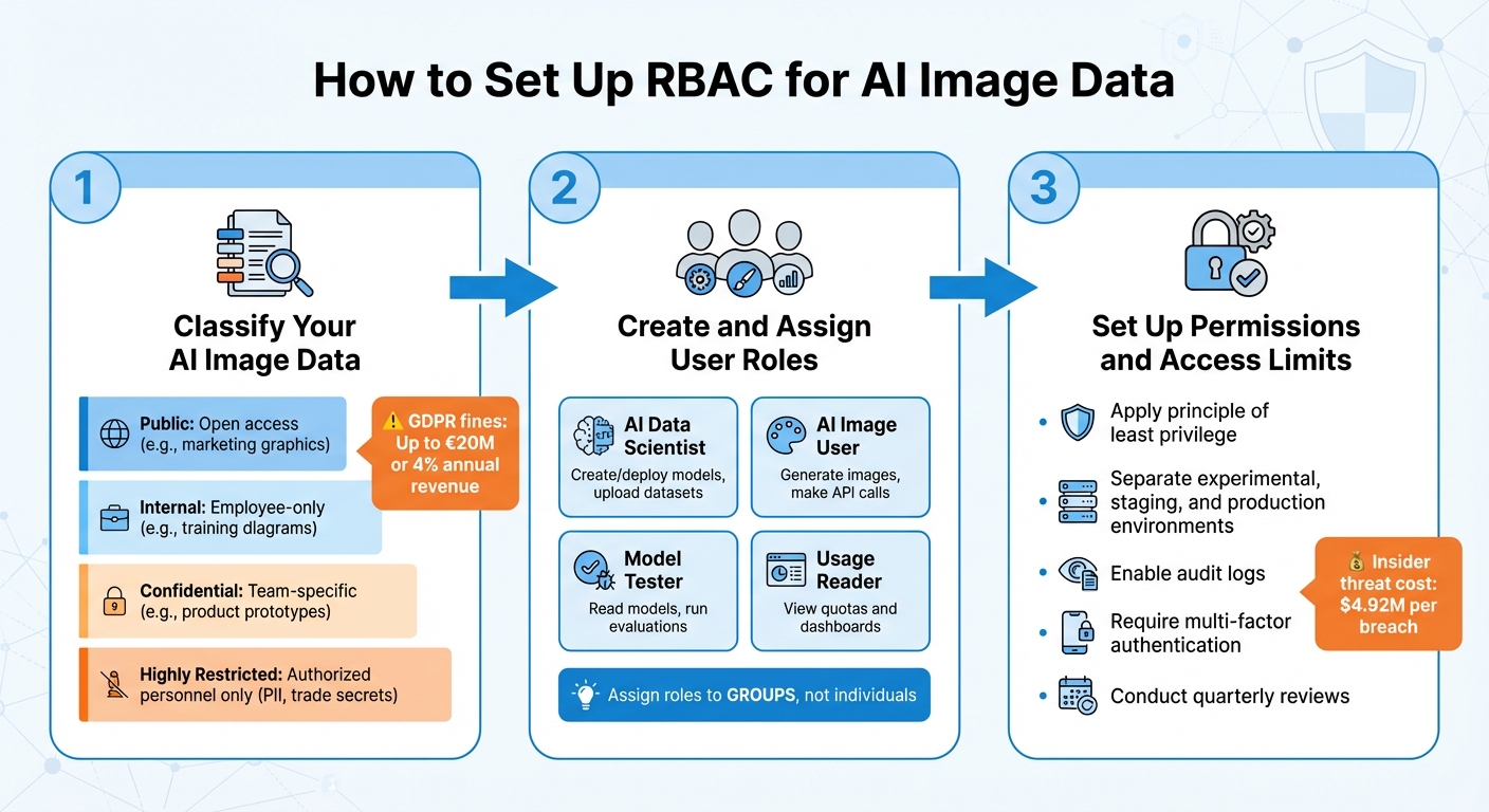 3-Step RBAC Implementation Process for AI Image Data Security