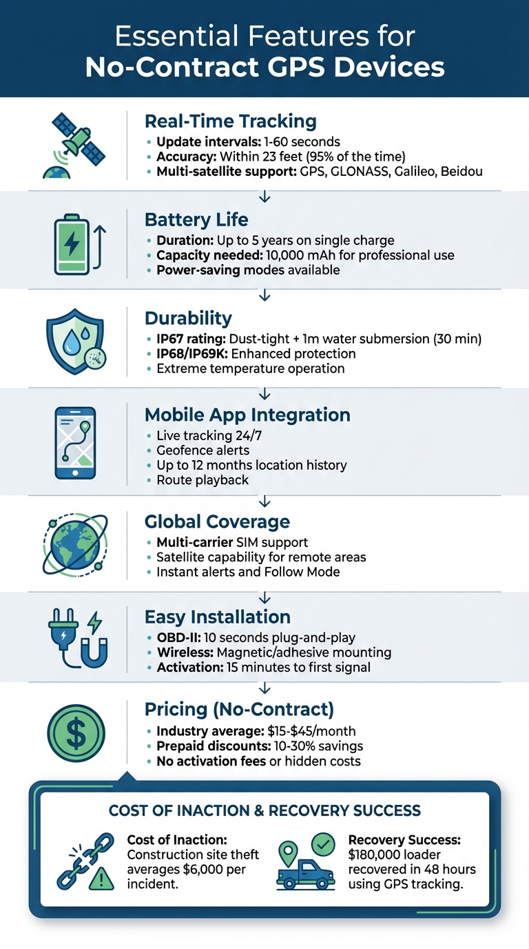 No-Contract GPS Device Features Comparison Guide