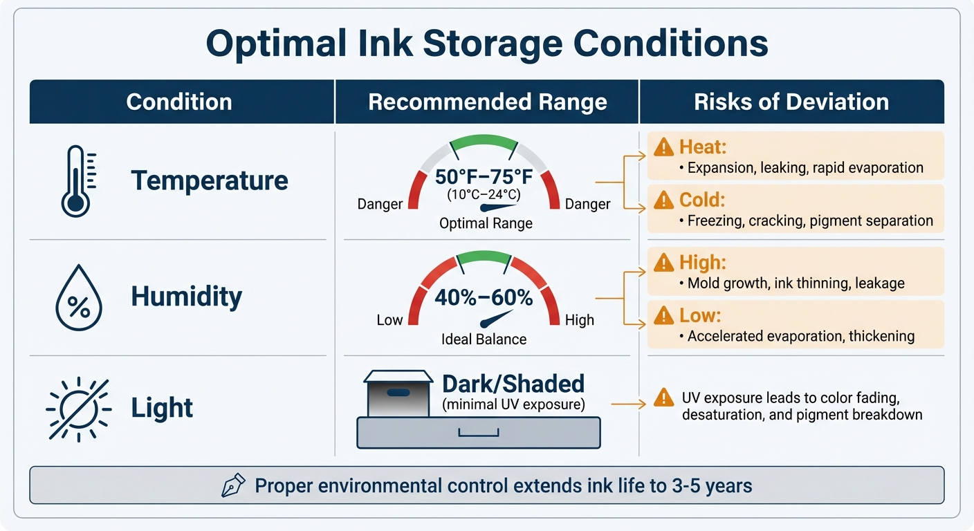 Optimal Ink Storage Conditions: Temperature, Humidity, and Light Requirements