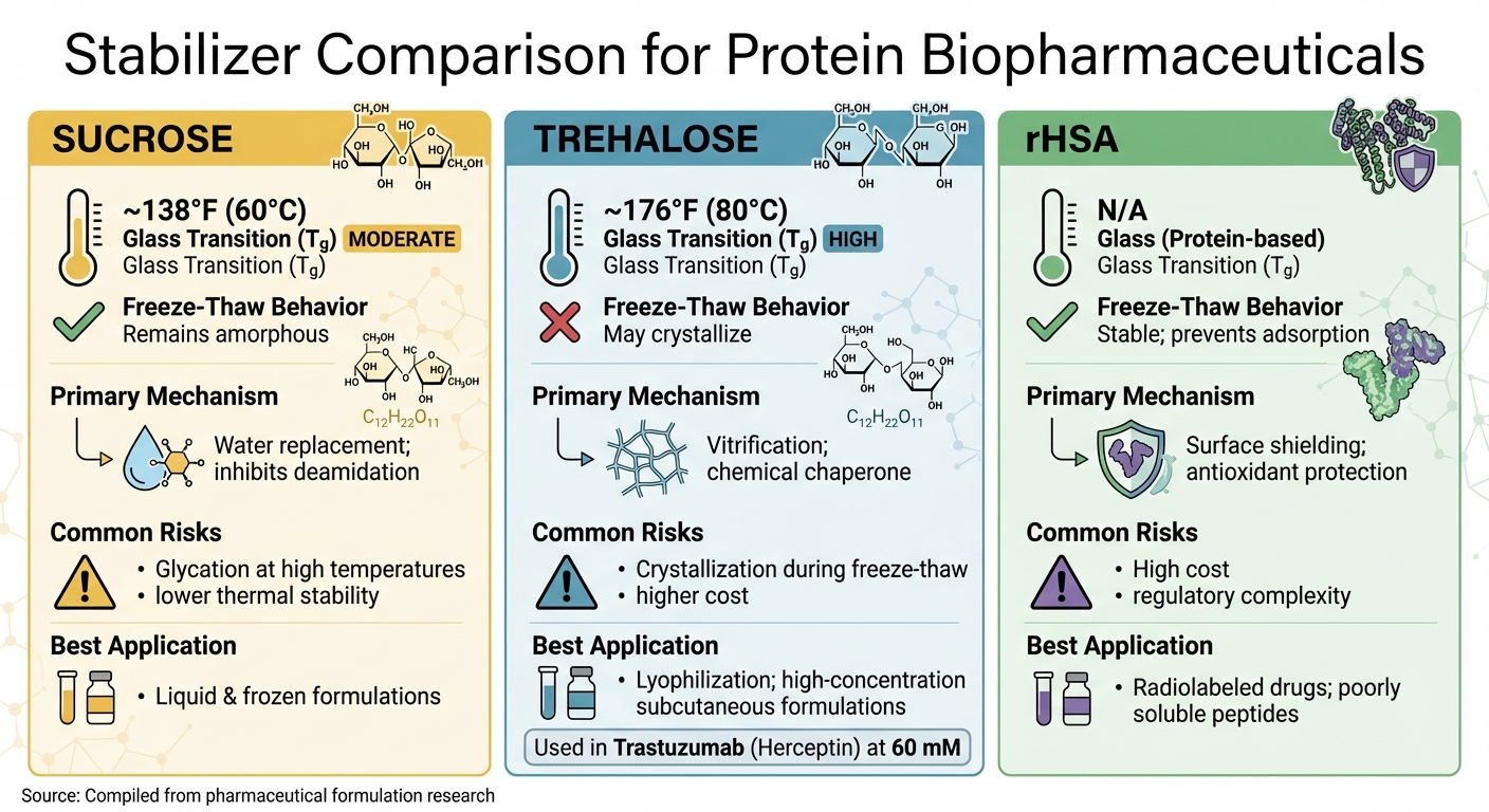 Protein Stabilizer Comparison: Sucrose vs Trehalose vs rHSA