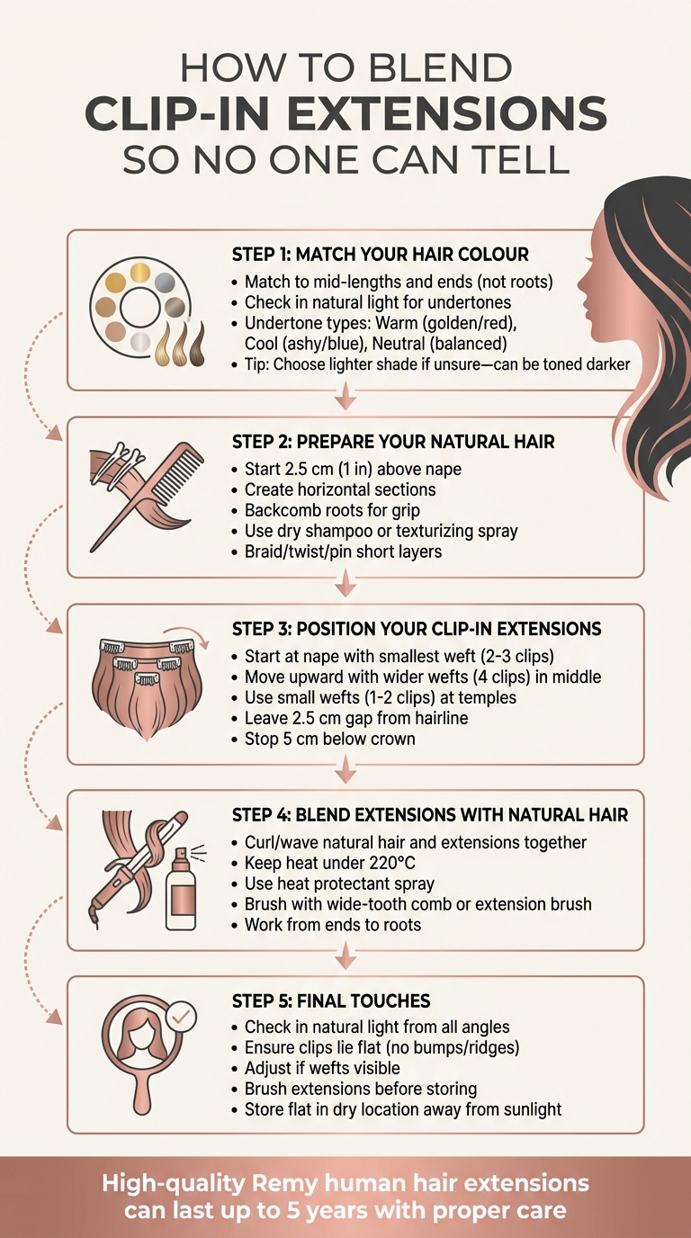 5-Step Guide to Blending Clip-In Hair Extensions Naturally