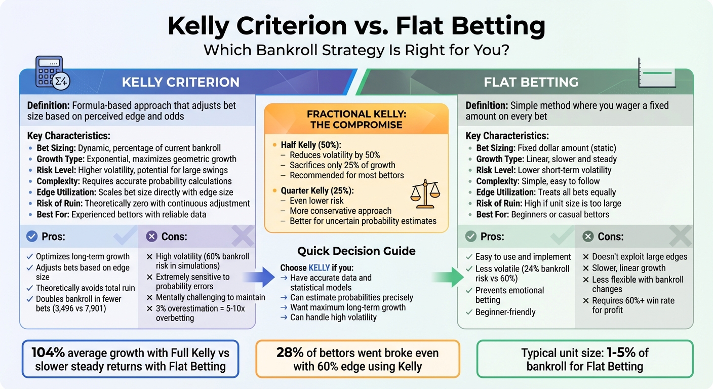 Kelly Criterion vs Flat Betting: Complete Strategy Comparison