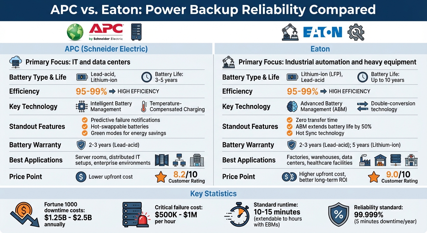 APC vs Eaton UPS Systems: Industrial Power Backup Comparison