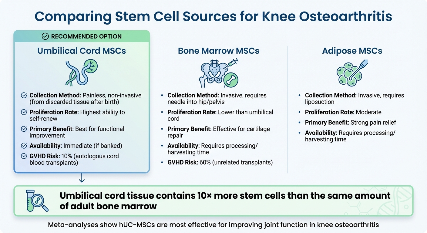 Umbilical Cord MSCs vs Other Stem Cell Sources for Knee Osteoarthritis Treatment