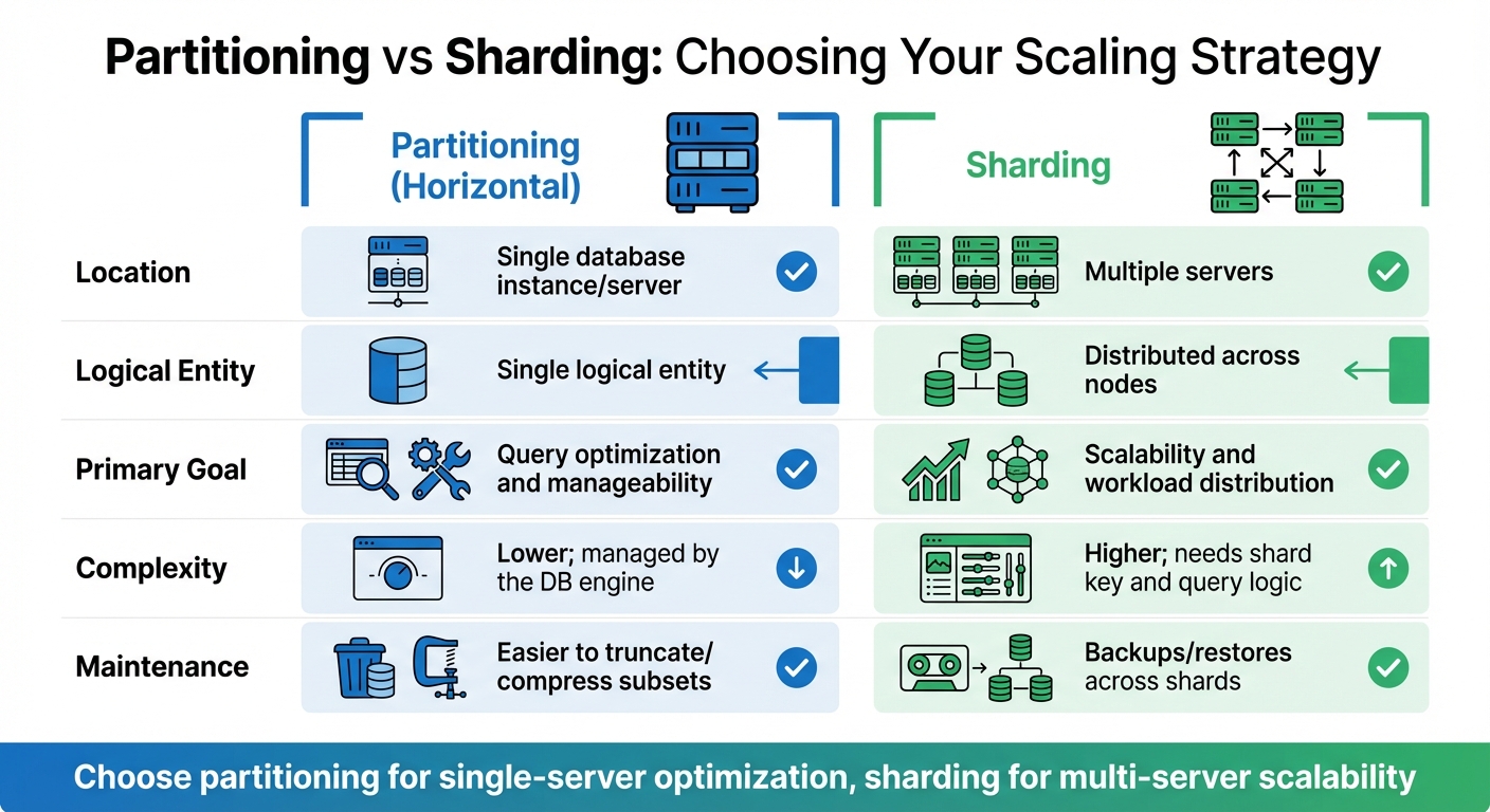 Database Partitioning vs Sharding: Key Differences for Scalability