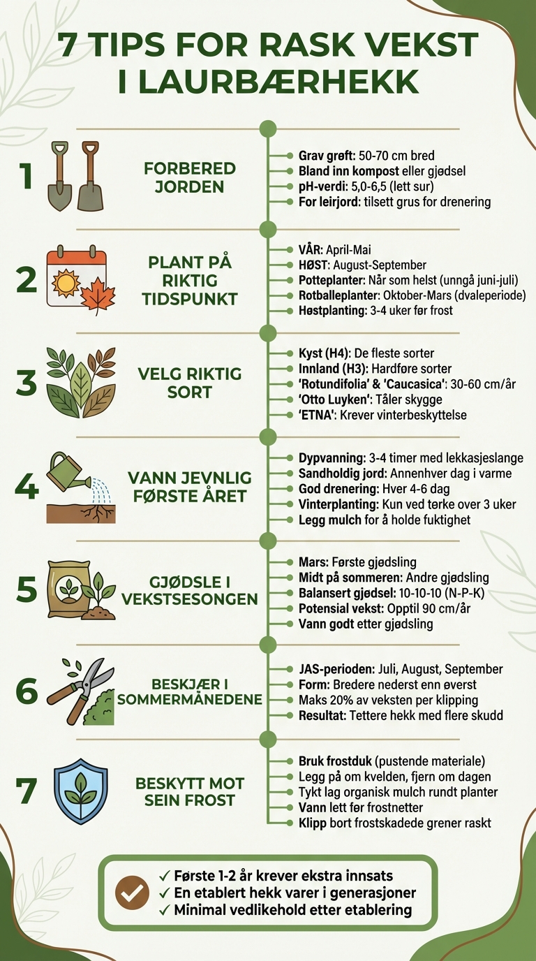 7 tips for rask vekst i laurbærhekk - komplett guide