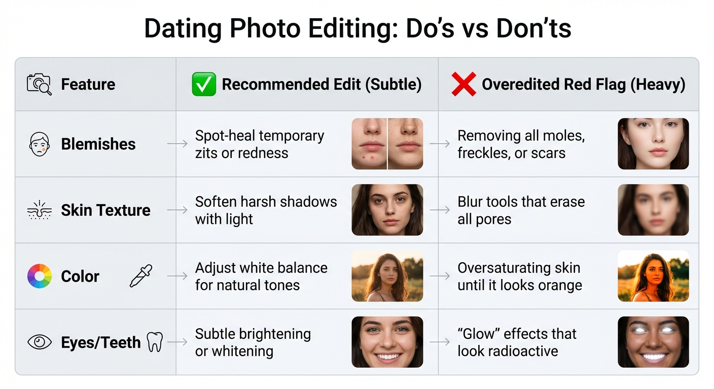 Dating Photo Editing Guide: Subtle vs Overedited Comparison