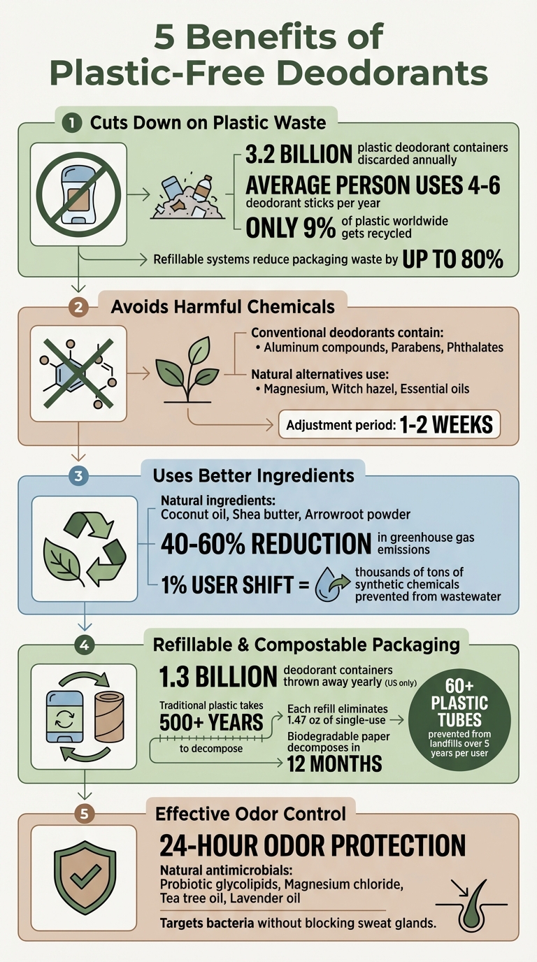 5 Benefits of Plastic-Free Deodorants: Environmental Impact and Health Statistics