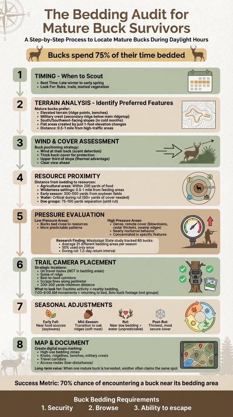 Mature Buck Bedding Audit: Step-by-Step Process for Hunters