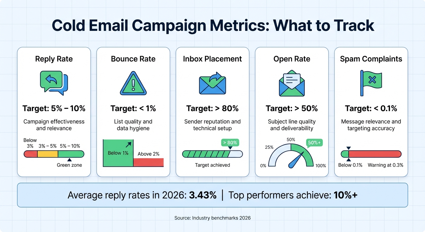 Cold Email Campaign Metrics: Target Benchmarks and Performance Indicators