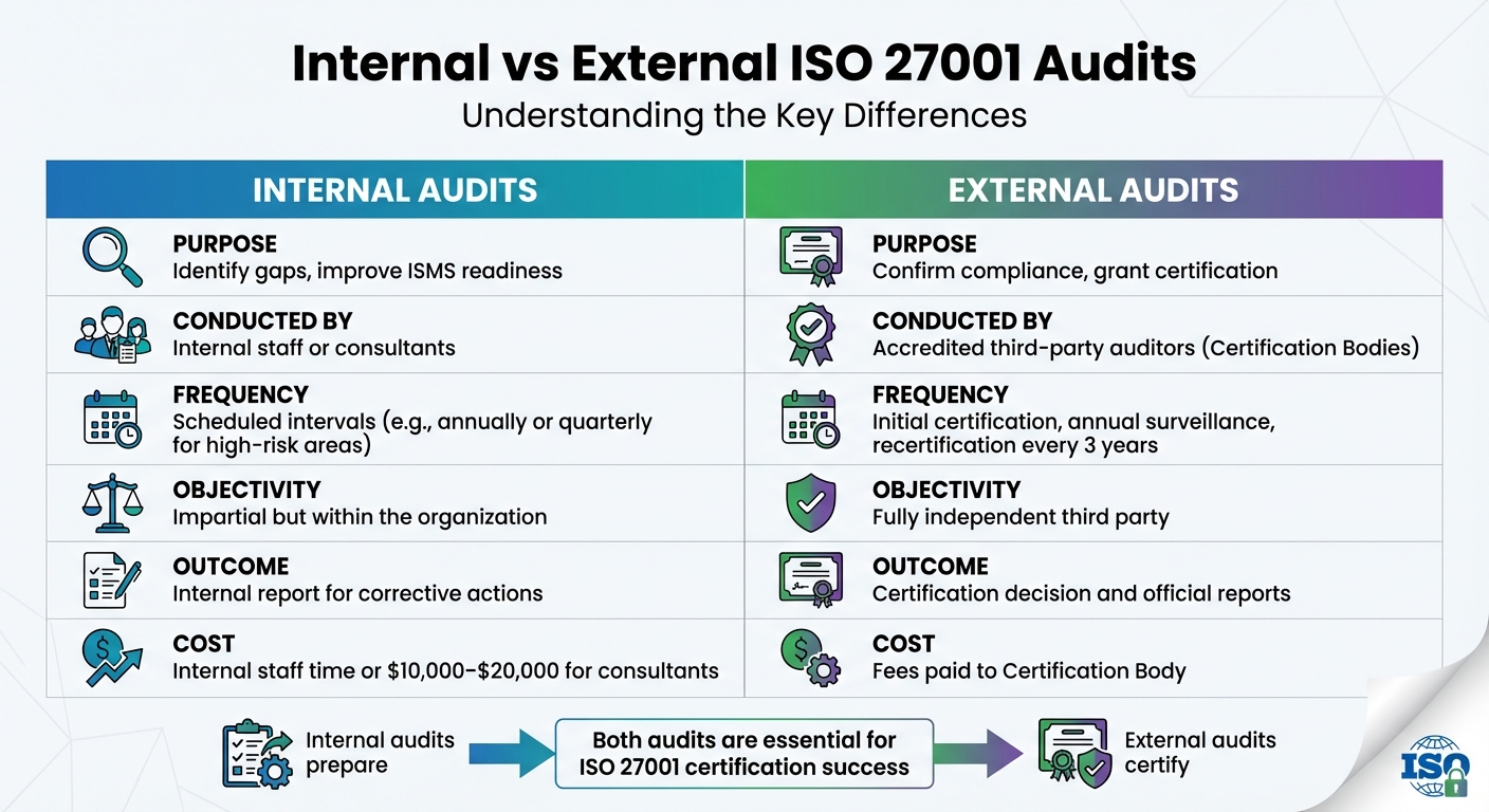 Internal vs External ISO 27001 Audits: Key Differences Comparison