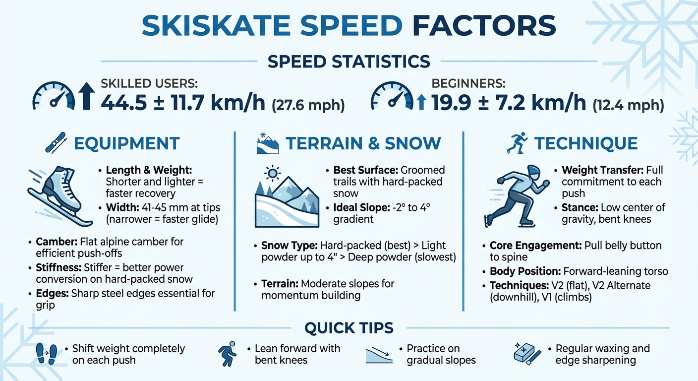 Skiskate Speed Factors: Equipment, Terrain, and Technique Comparison