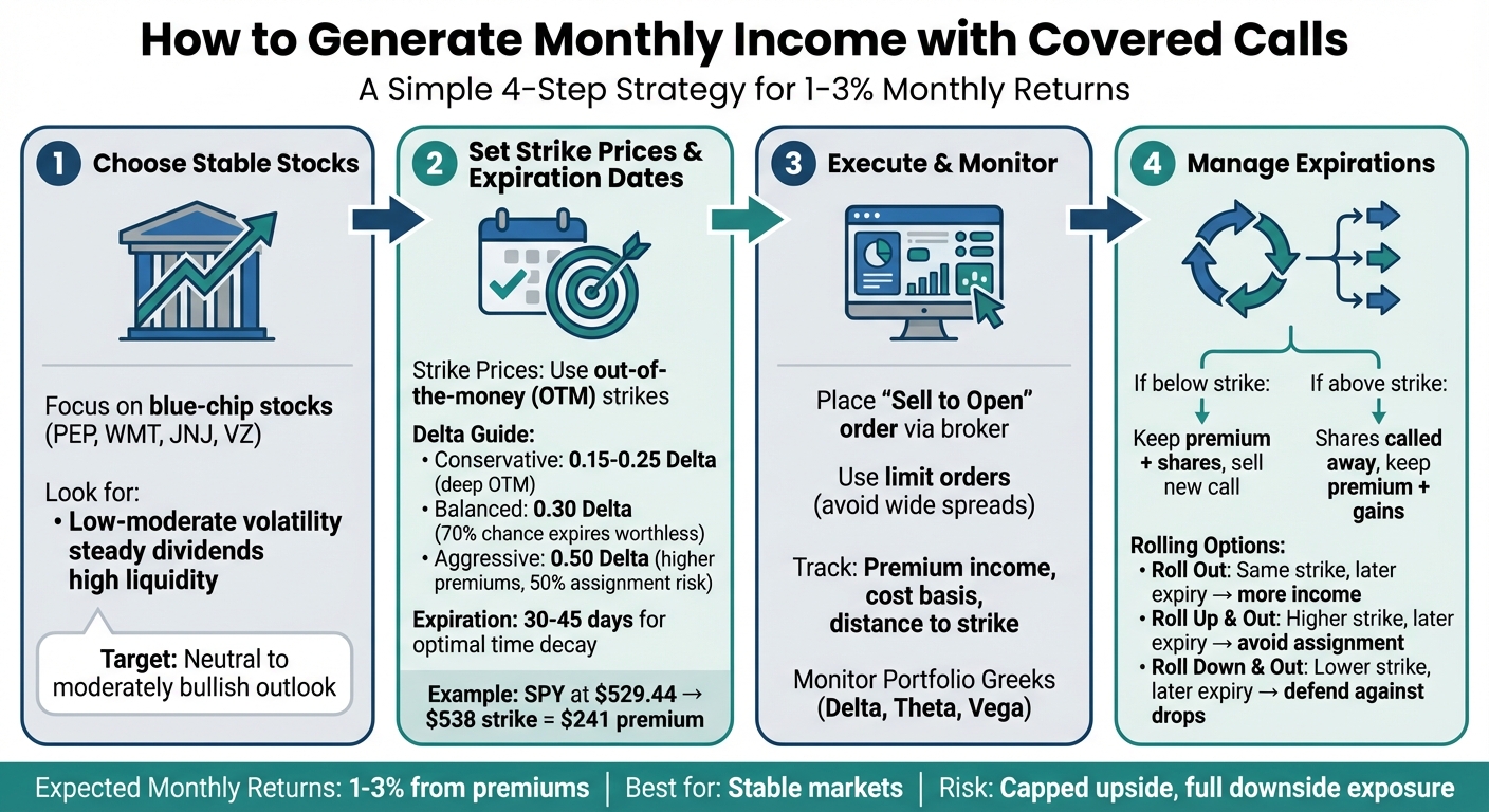 4-Step Process to Generate Monthly Income with Covered Calls