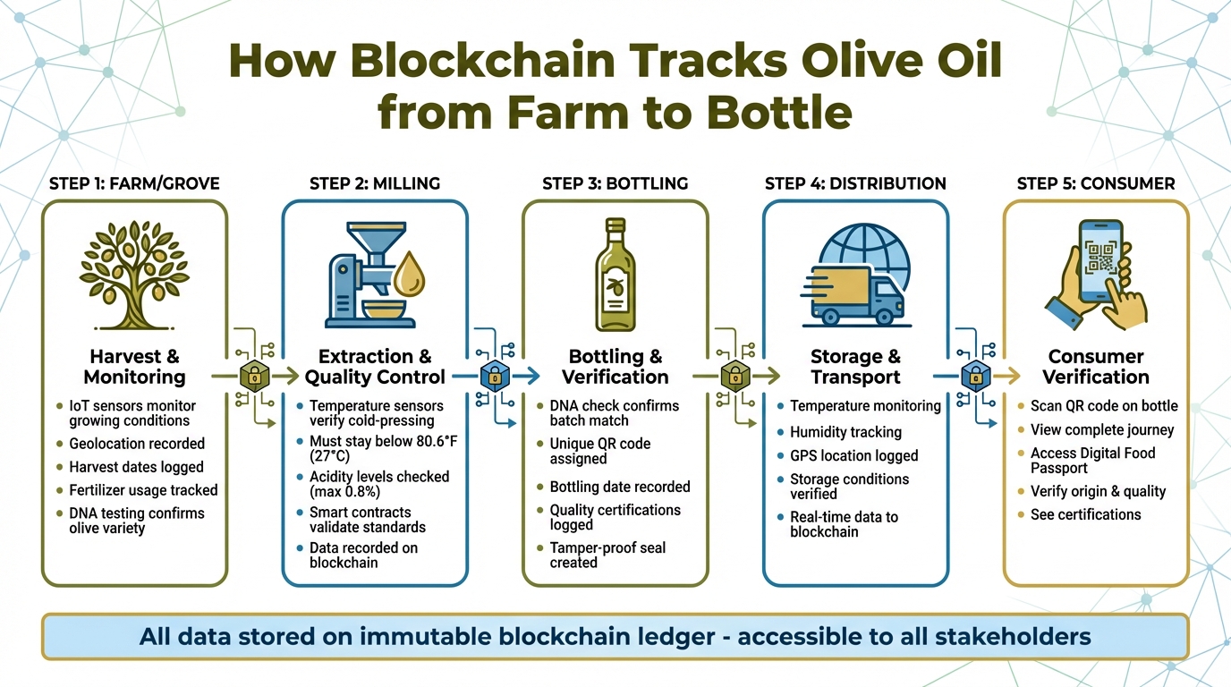 How Blockchain Tracks Olive Oil from Farm to Bottle