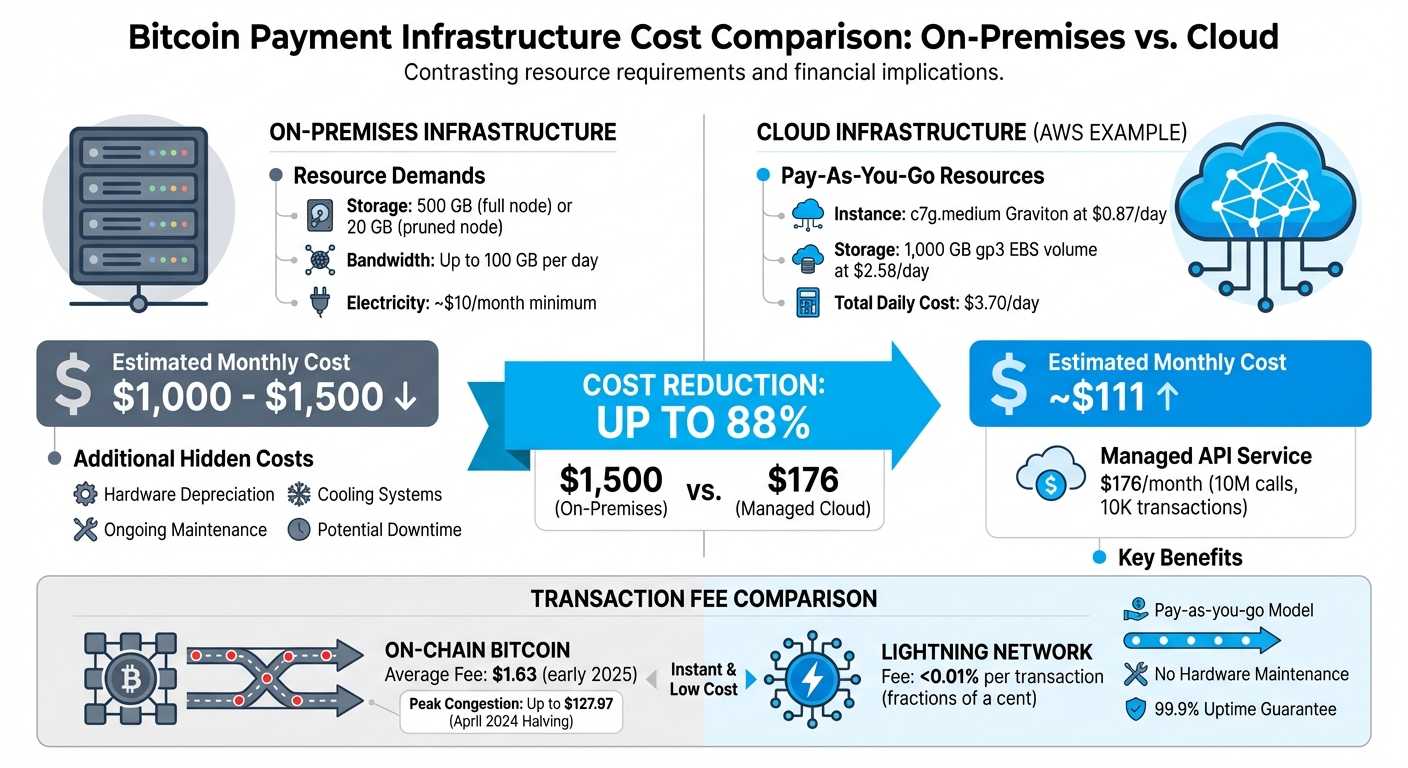 On-Premises vs Cloud Bitcoin Payment Infrastructure Cost Comparison