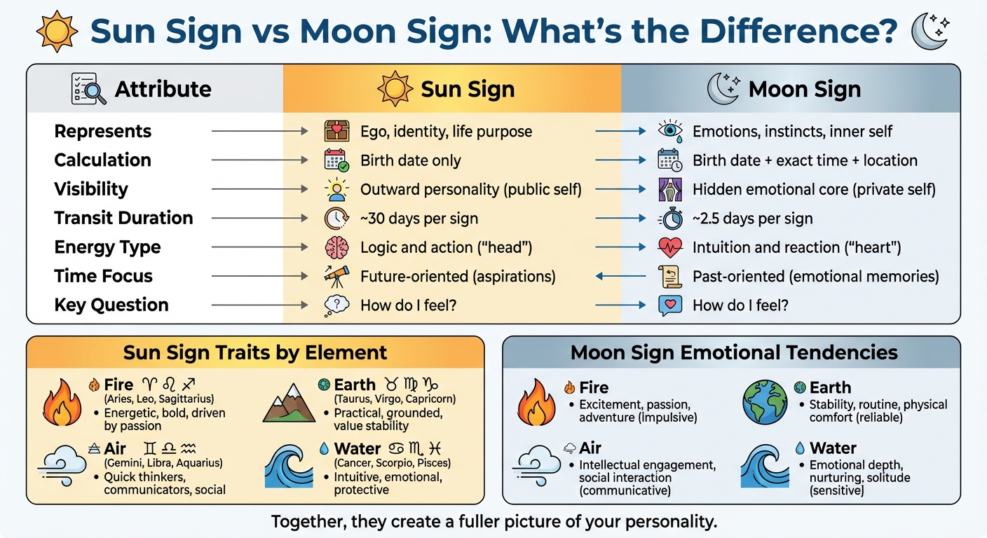Sun Sign vs Moon Sign: Key Differences and Characteristics