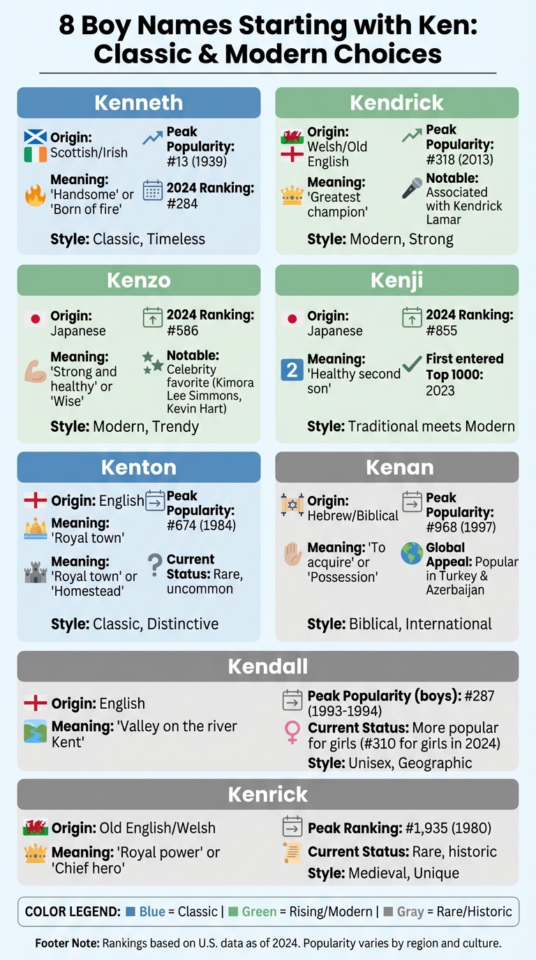 8 Boy Names Starting with Ken: Origins, Meanings & Popularity Rankings