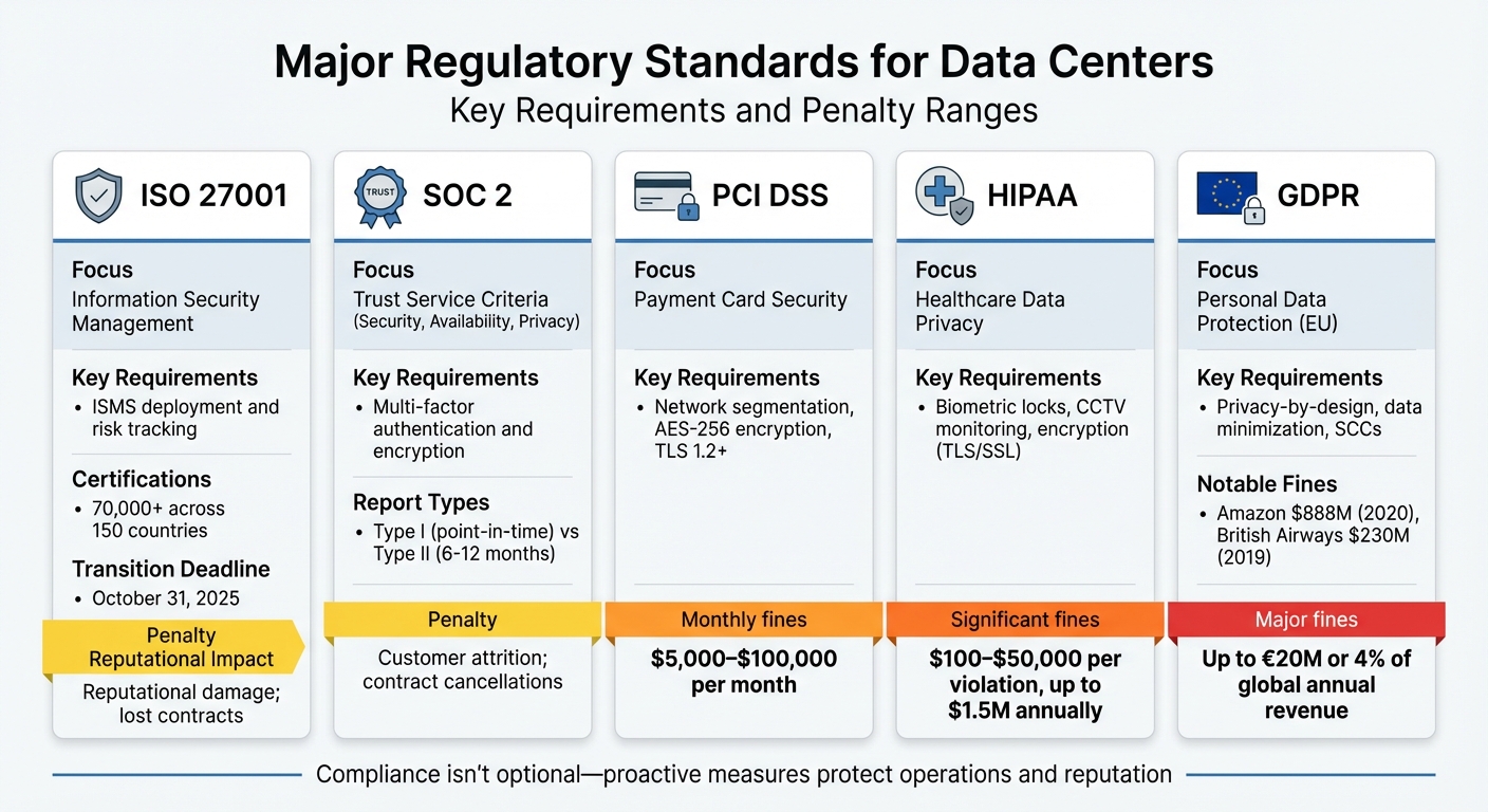 Data Center Compliance Standards: Requirements and Penalty Ranges