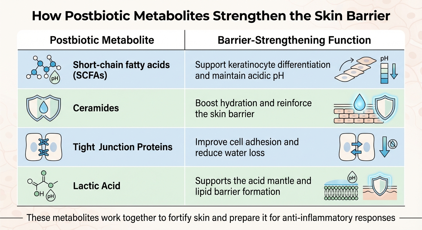 How Postbiotic Metabolites Strengthen the Skin Barrier