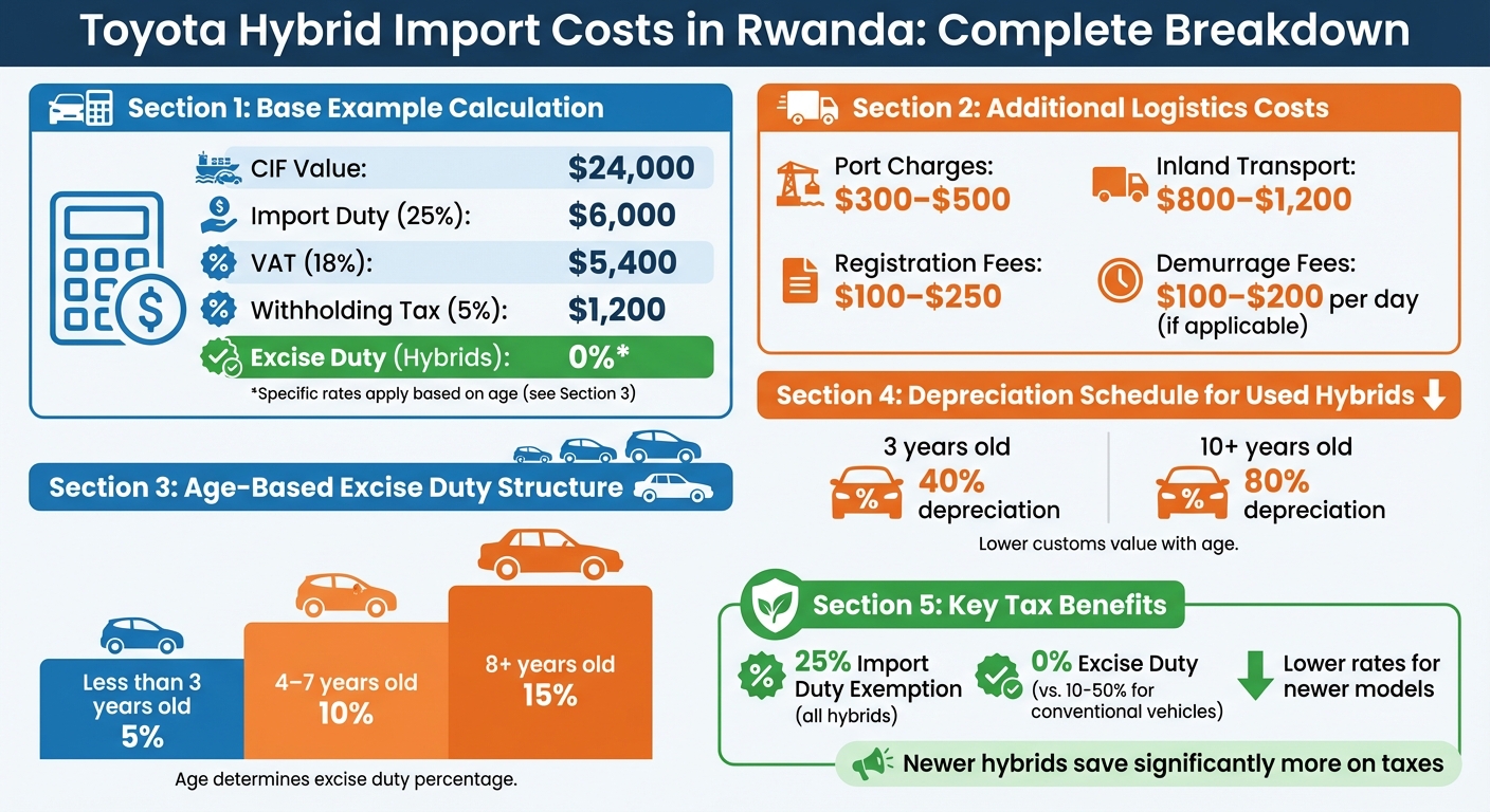 Toyota Hybrid Import Costs and Tax Breakdown in Rwanda