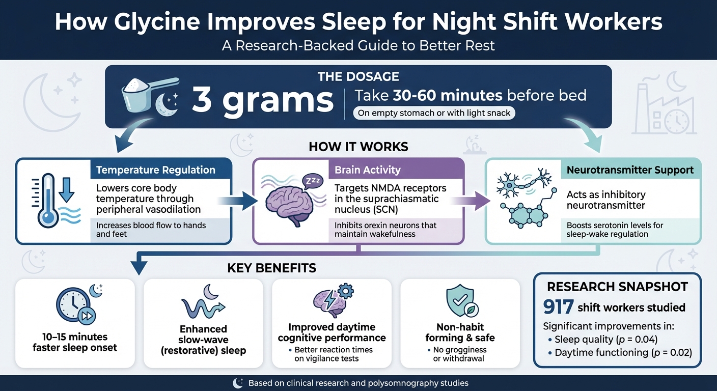 How Glycine Improves Sleep: Mechanisms and Benefits for Night Shift Workers
