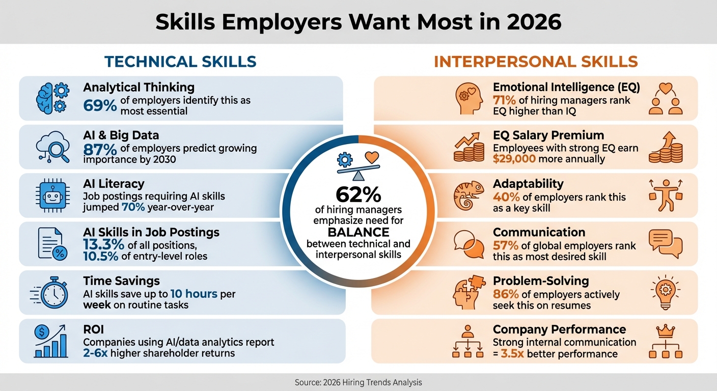 Top Skills Employers Want in 2026: Technical vs Interpersonal Abilities