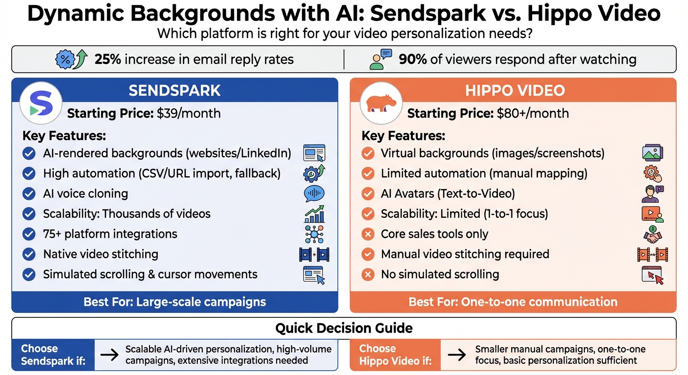 Sendspark vs Hippo Video: Dynamic Background Features Comparison