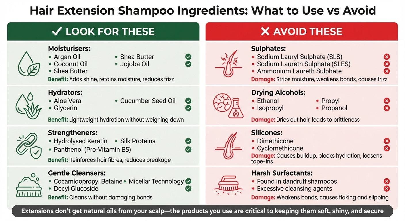 Hair Extension Shampoo Ingredients Guide: What to Use vs Avoid