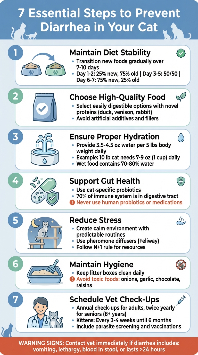 7-Step Guide to Preventing Diarrhea in Cats