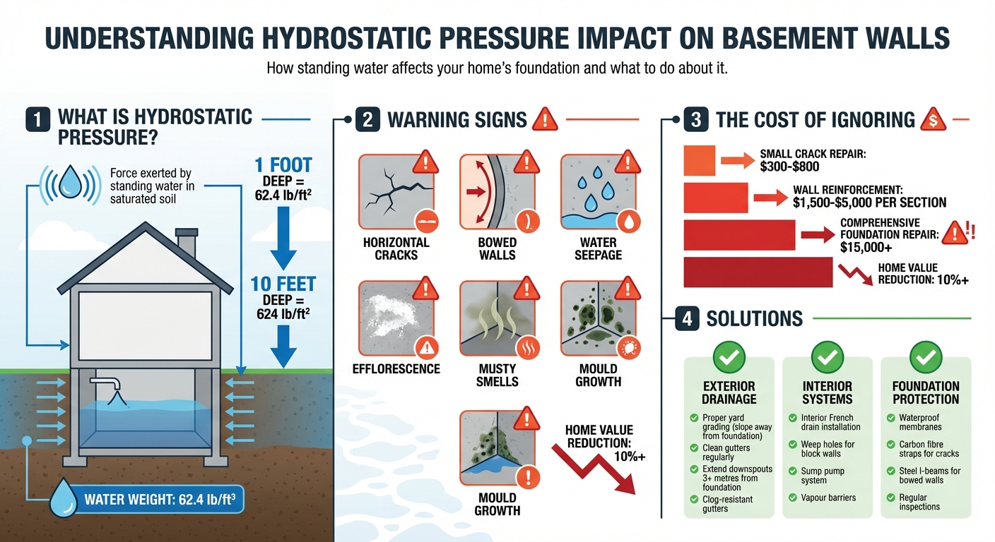 Warning Signs and Solutions for Hydrostatic Pressure in Basements
