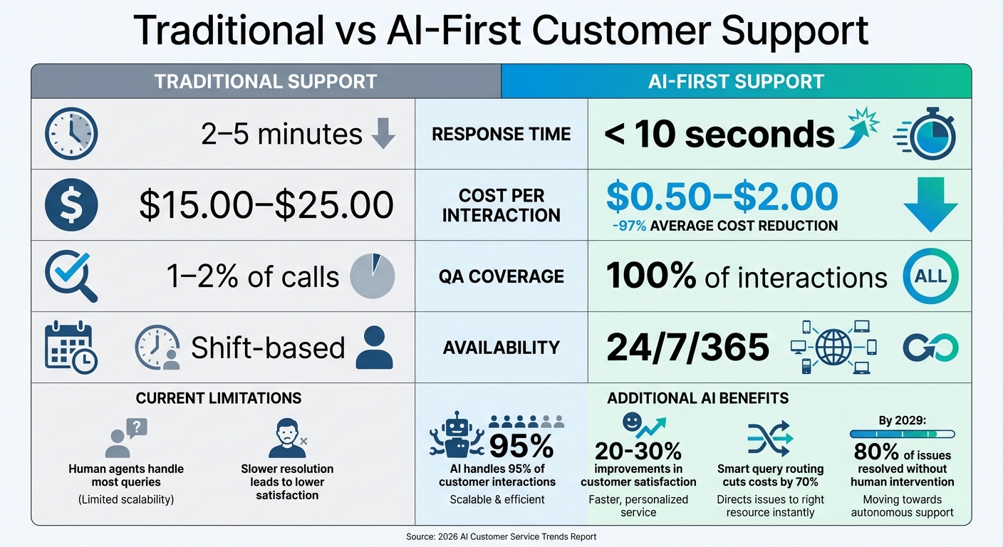 AI-First vs Traditional Customer Support: Cost, Speed, and Efficiency Comparison 2026