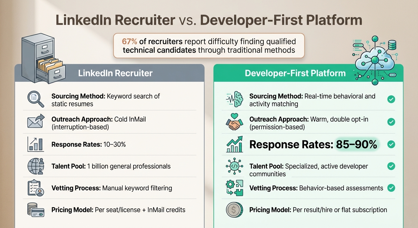 LinkedIn Recruiter vs Developer-First Platform Comparison