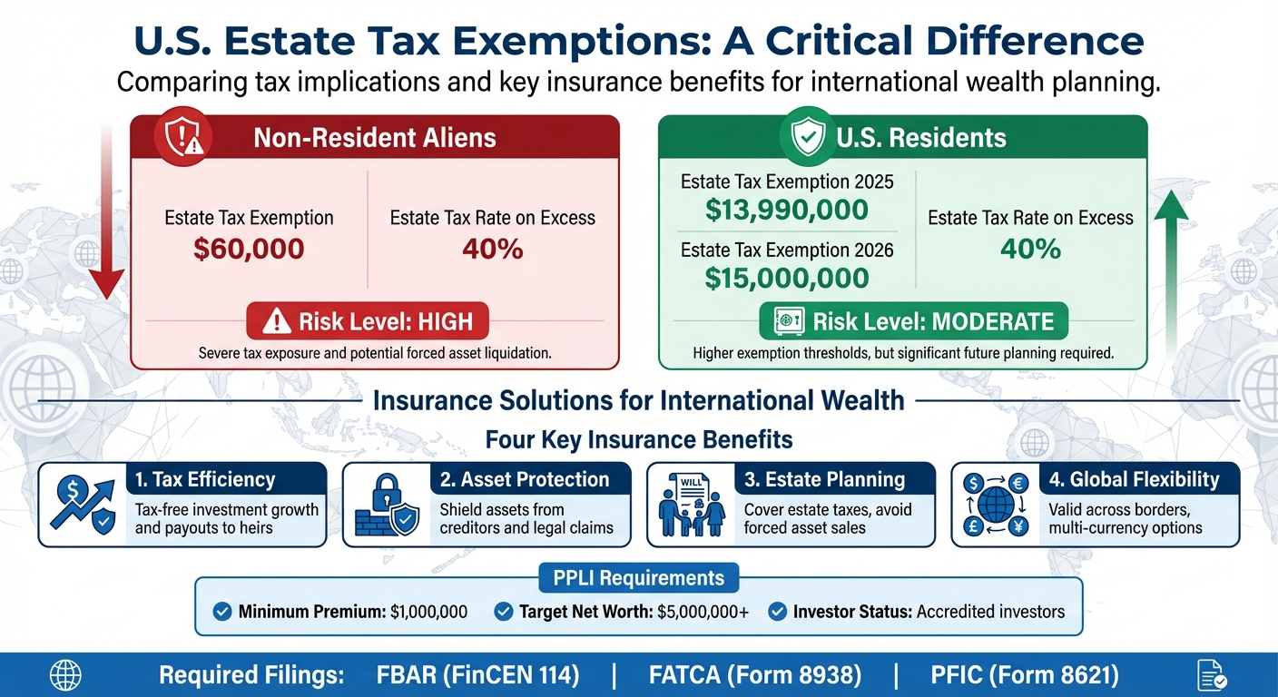 U.S. Estate Tax Exemptions: Resident vs Non-Resident Aliens 2025-2026