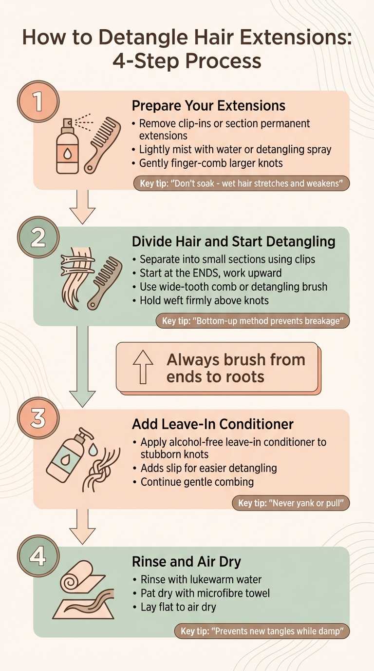 4-Step Process to Detangle Hair Extensions Without Damage