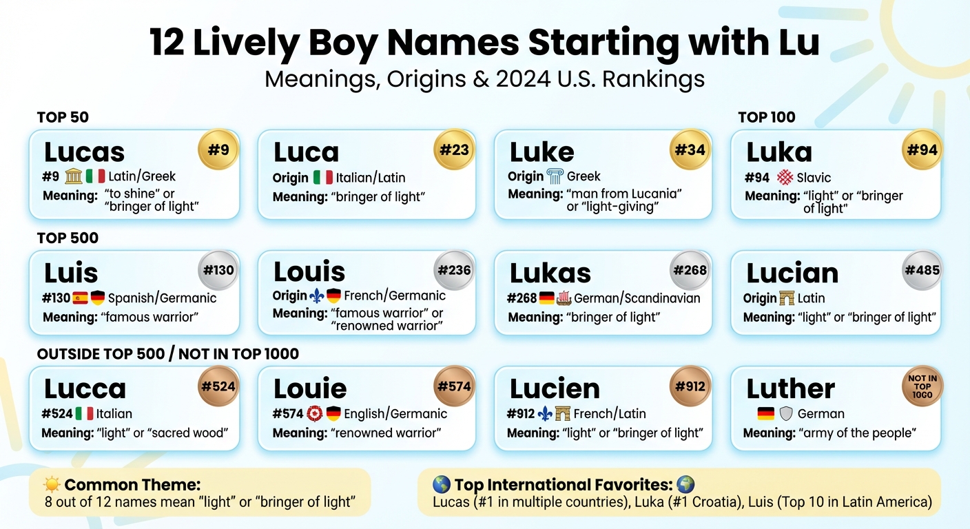 12 Boy Names Starting with Lu: Meanings, Origins and Popularity Rankings
