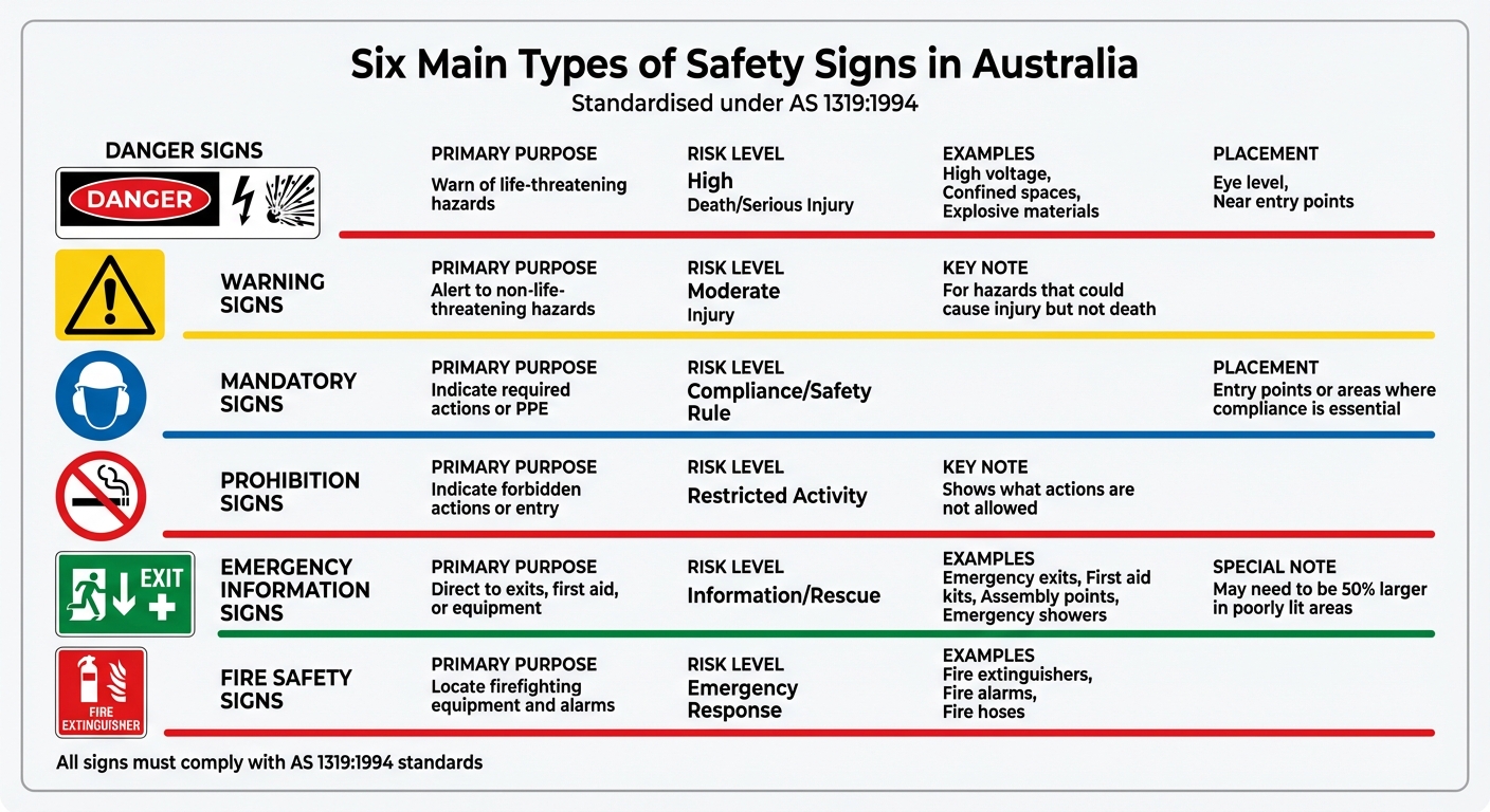 Six Main Types of Safety Signs in Australia - Visual Guide