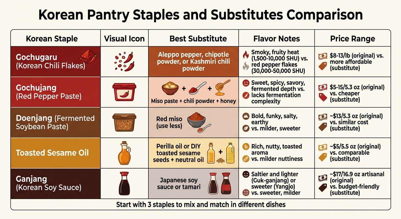 Korean Pantry Staples vs Substitutes: Quick Reference Guide