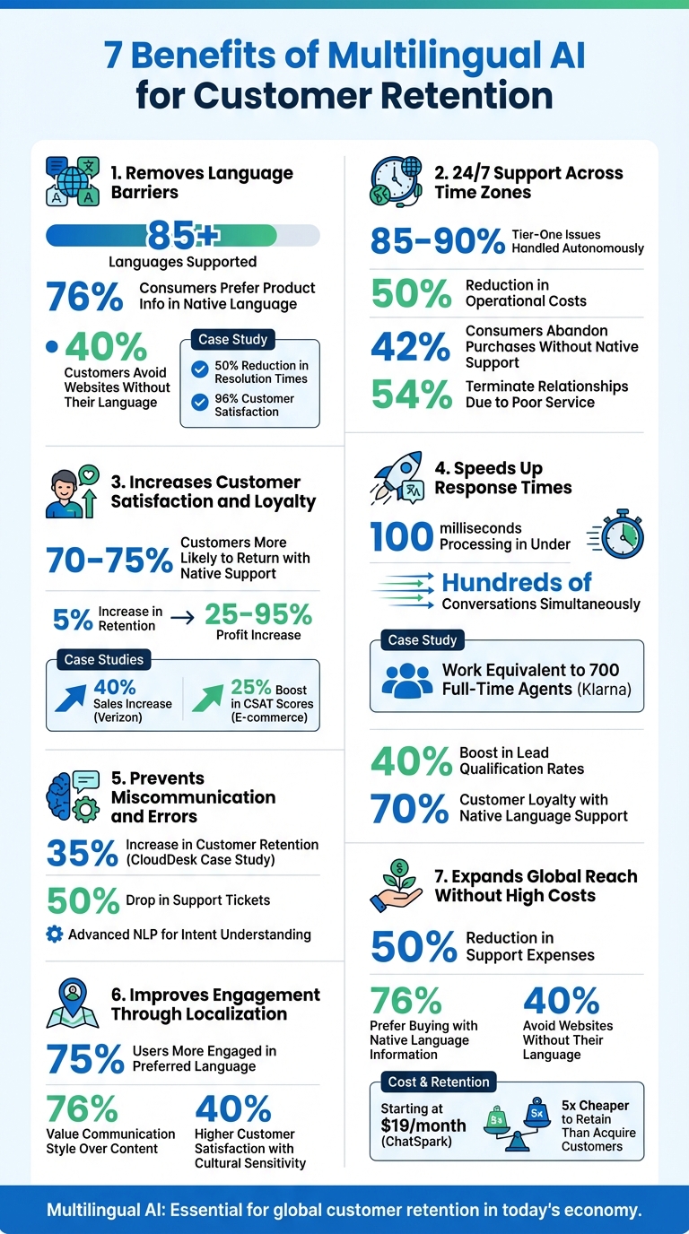 7 Key Benefits of Multilingual AI for Customer Retention with Statistics