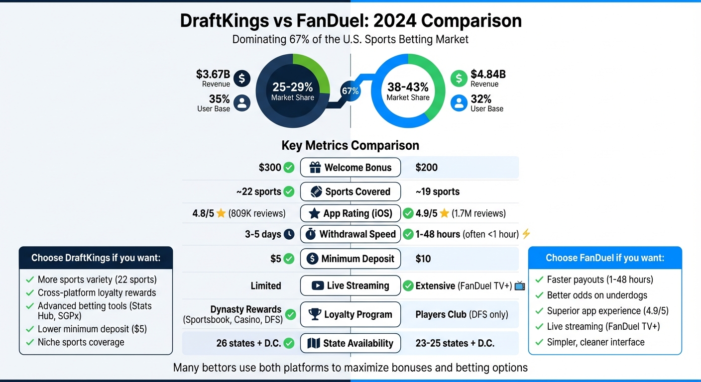 DraftKings vs FanDuel: Complete Platform Comparison 2024