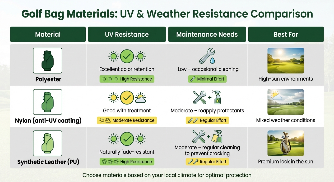 Golf Bag Material Comparison for Weather Protection