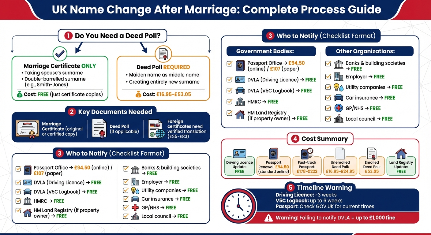 UK Name Change After Marriage: Step-by-Step Guide with Costs