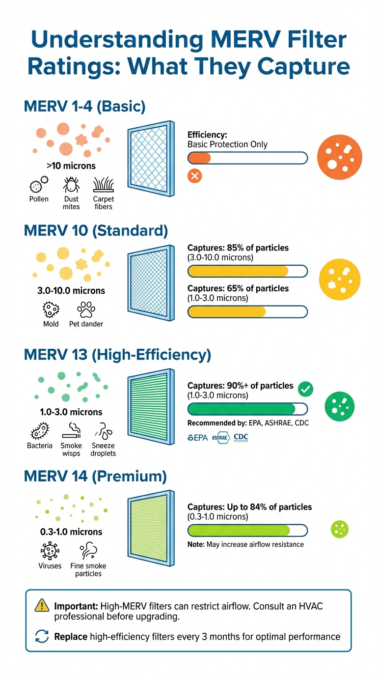 MERV Filter Ratings and Particle Capture Efficiency Comparison