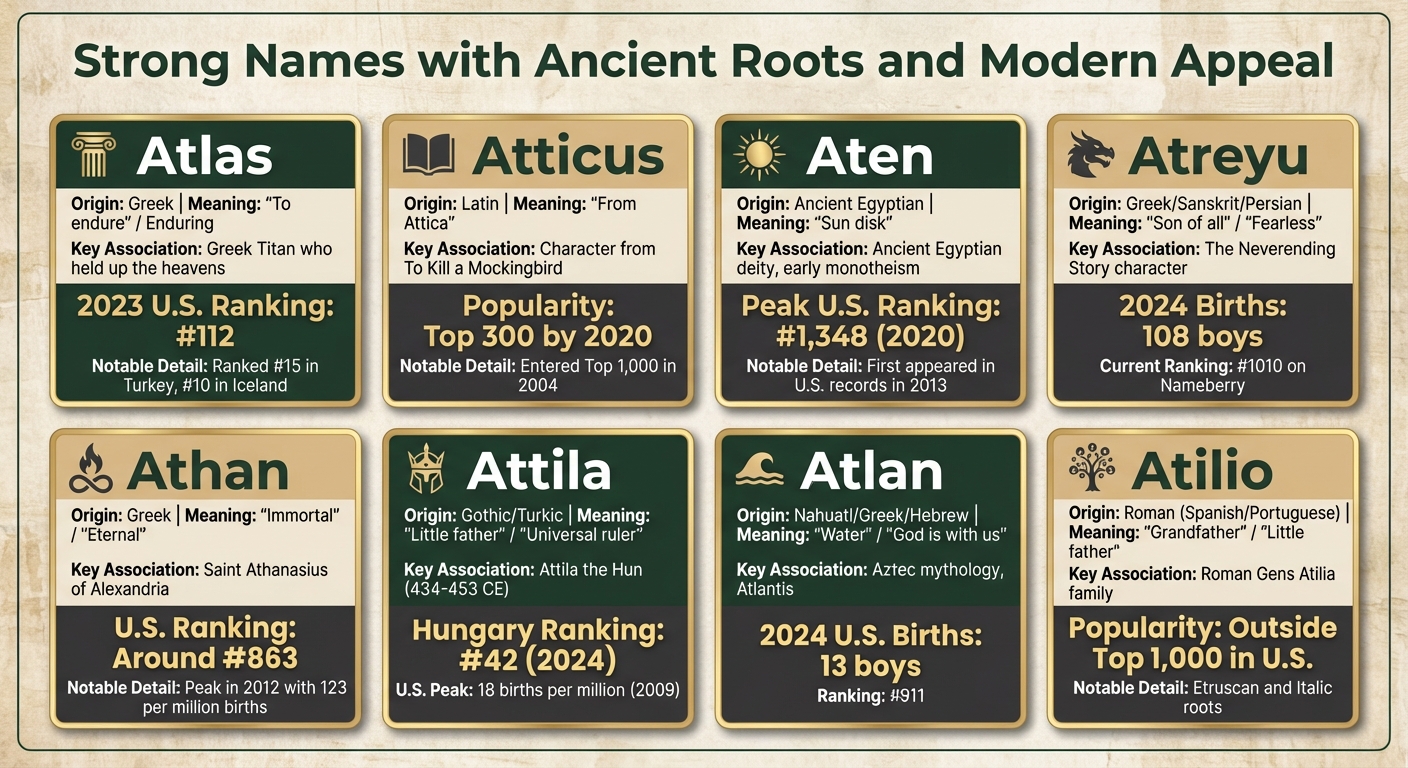 8 Boy Names Starting with At: Origins, Meanings, and Popularity Rankings