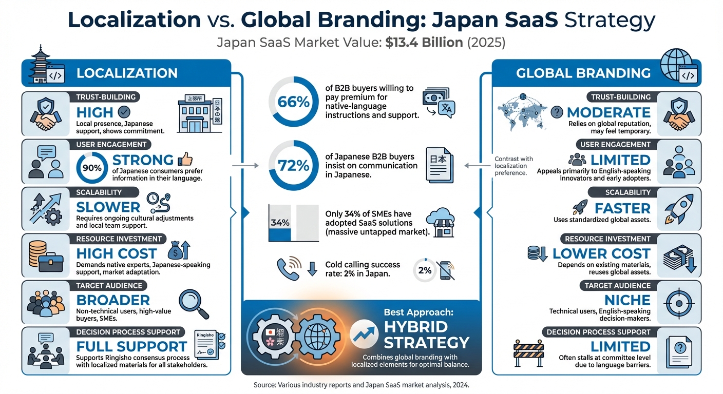 Localization vs Global Branding Strategy Comparison for Japan SaaS Market
