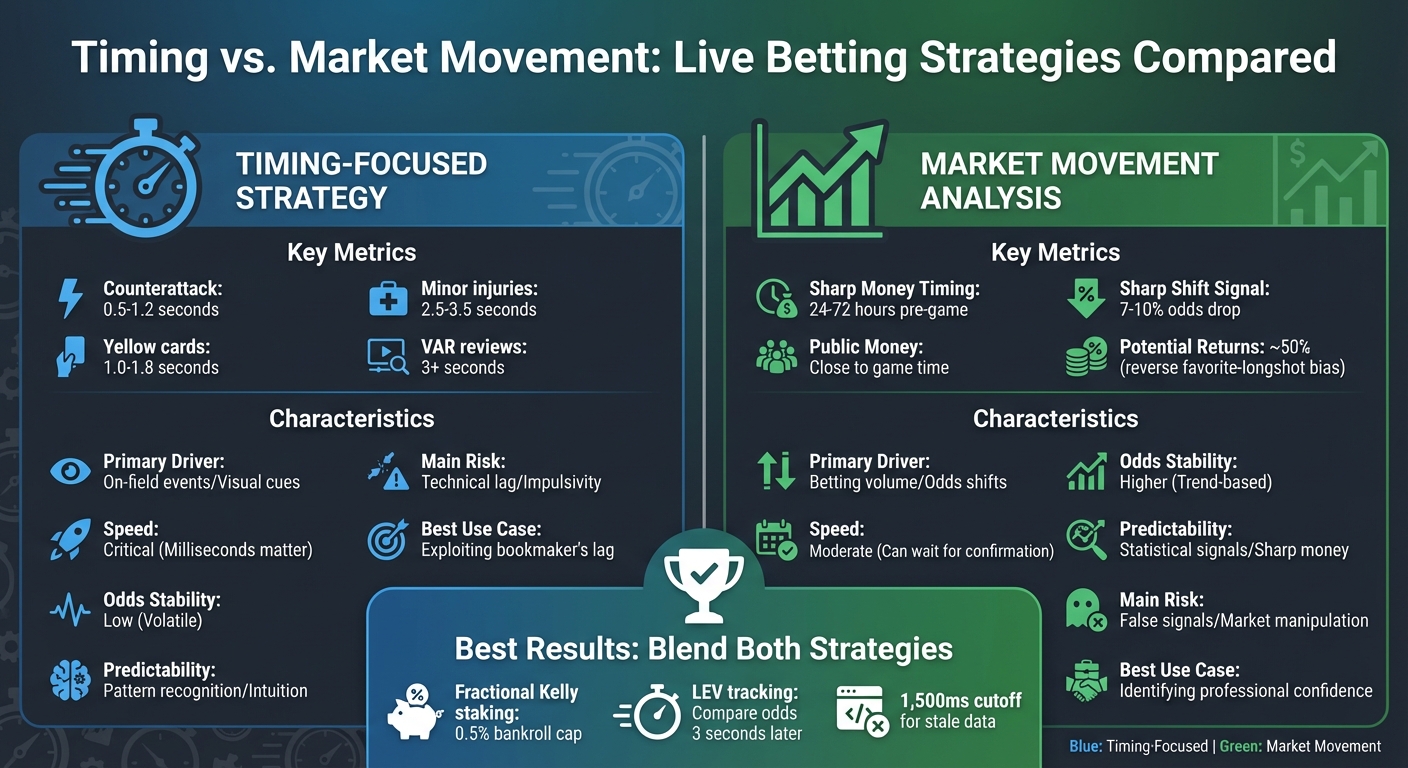 Live Betting Timing Windows vs Market Movement Strategies Comparison