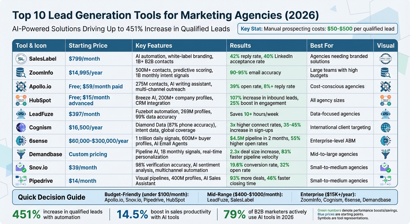 Top 10 Lead Generation Tools Comparison: Features, Pricing & Best Use Cases