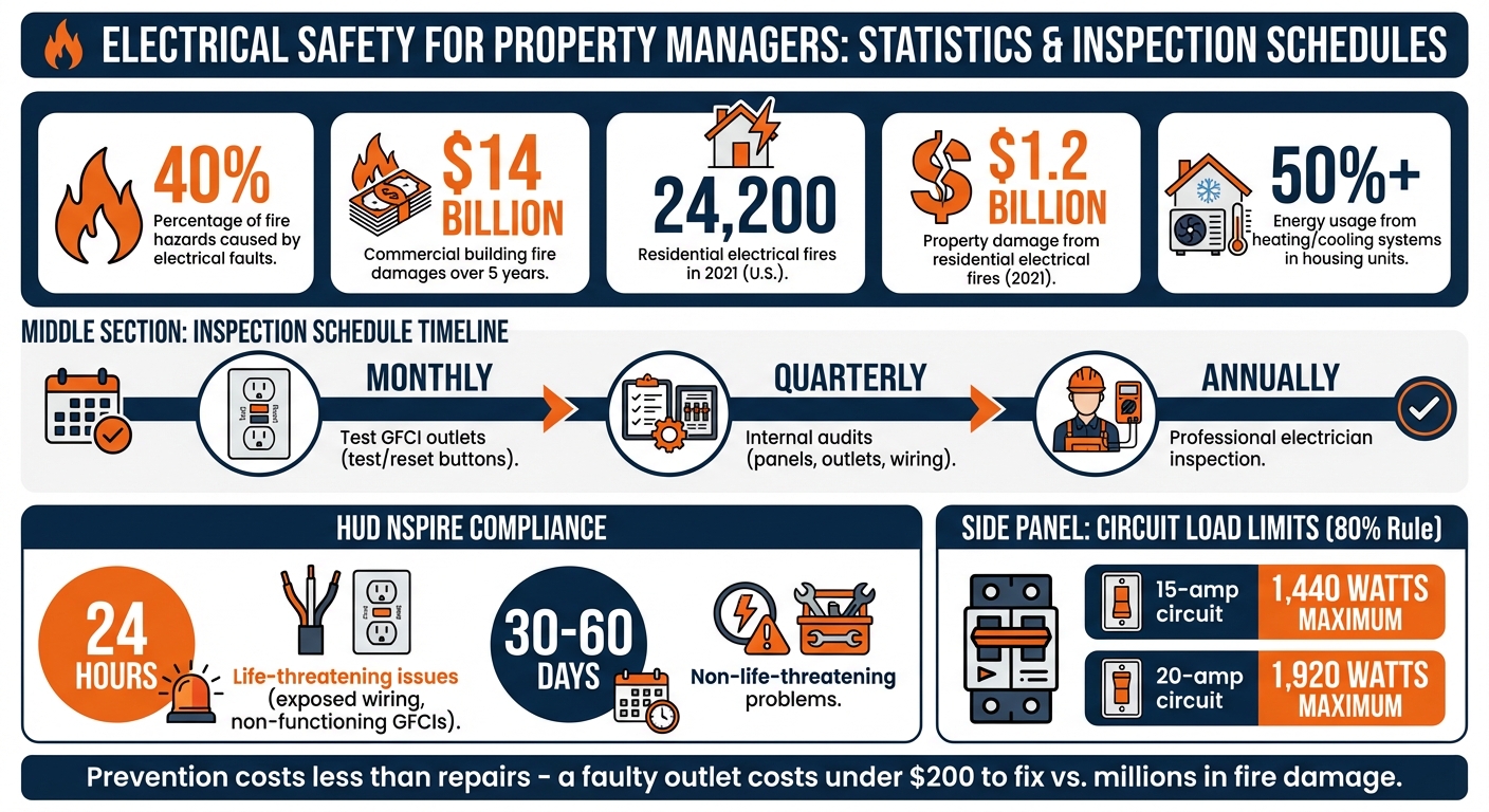 Electrical safety statistics and inspection schedule for property managers