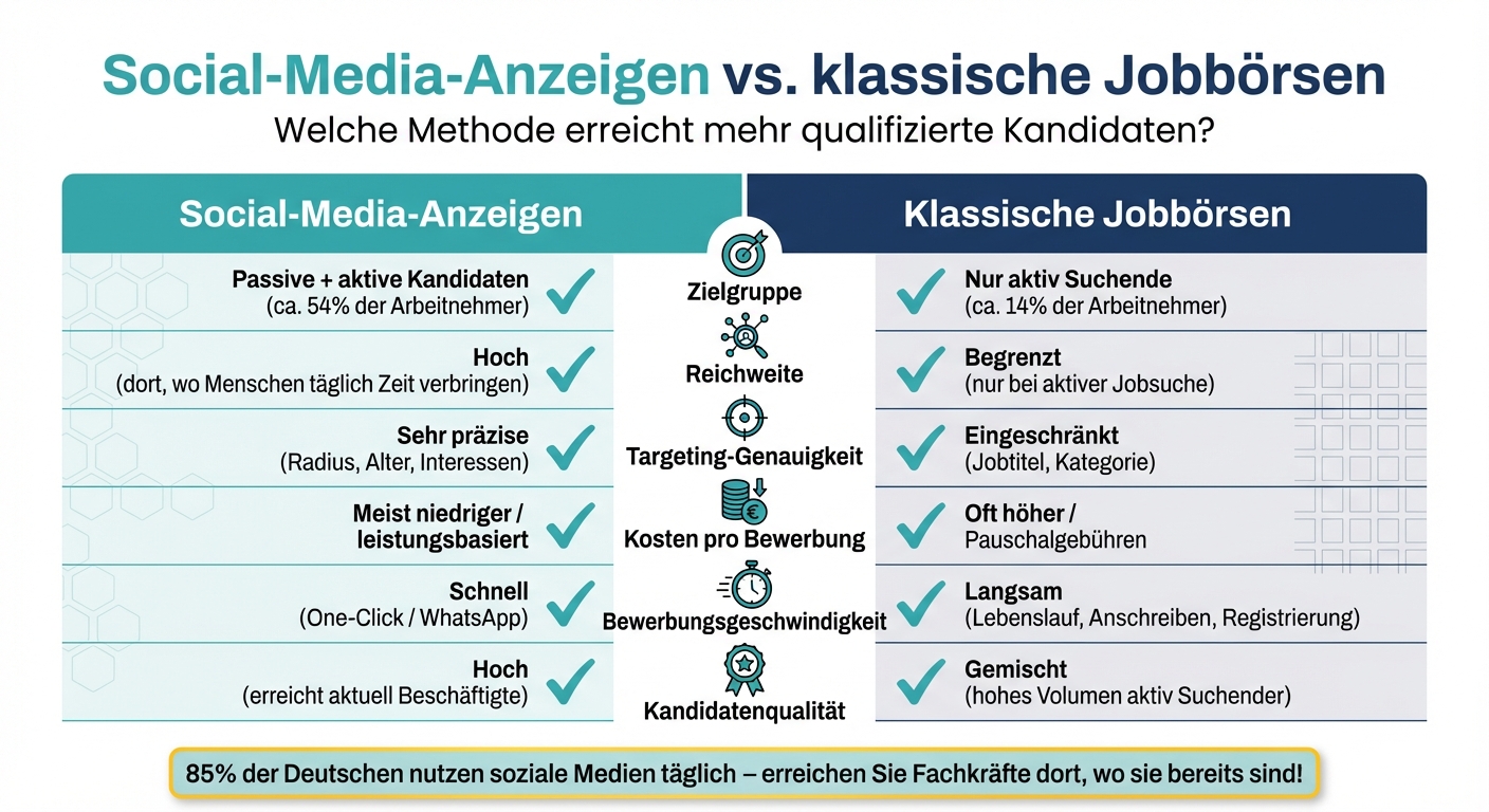 Social Media Recruiting vs. klassische Jobbörsen im Vergleich
