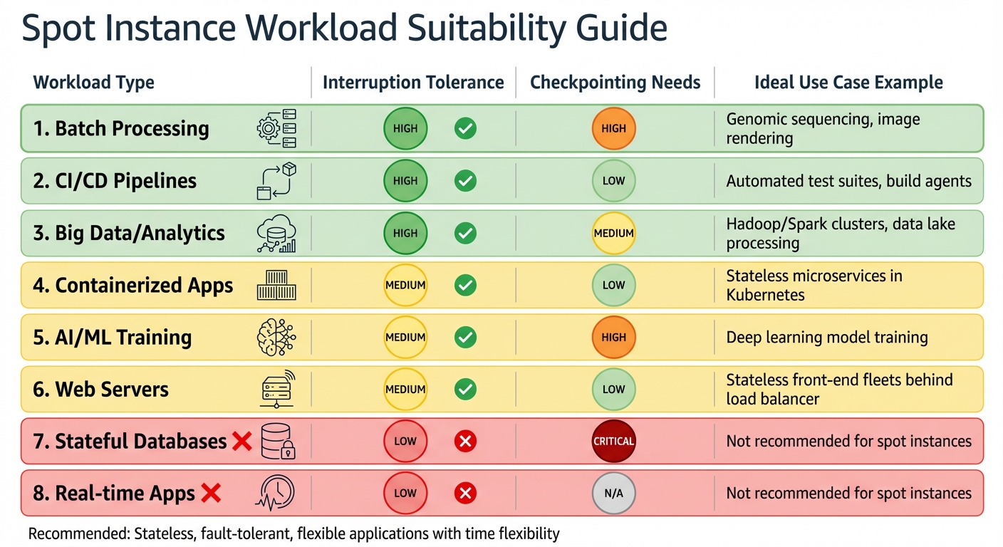 Spot Instance Workload Suitability Guide: Best and Worst Use Cases